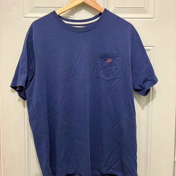 SOUTHERN TIDE Other - Southern Tide T-Shirt Men's XL Navy Blue Pocket Crew Neck Orange Fish Logo